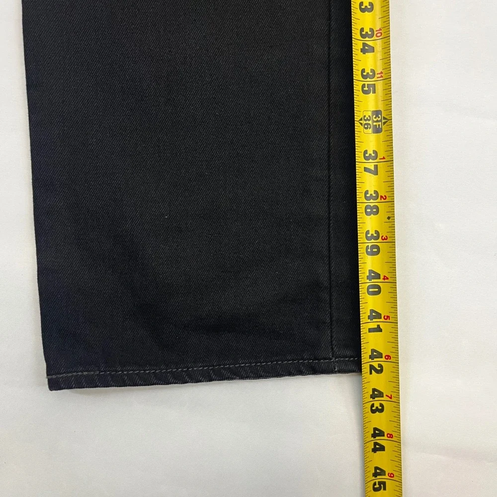 Levis 501 Jeans Mens Black Straight Leg Classic 40x32 Workwear Denim